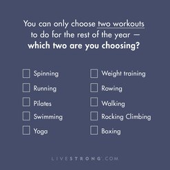 graphic listing many types of exercise with text instructing reader to choose only two favorites
